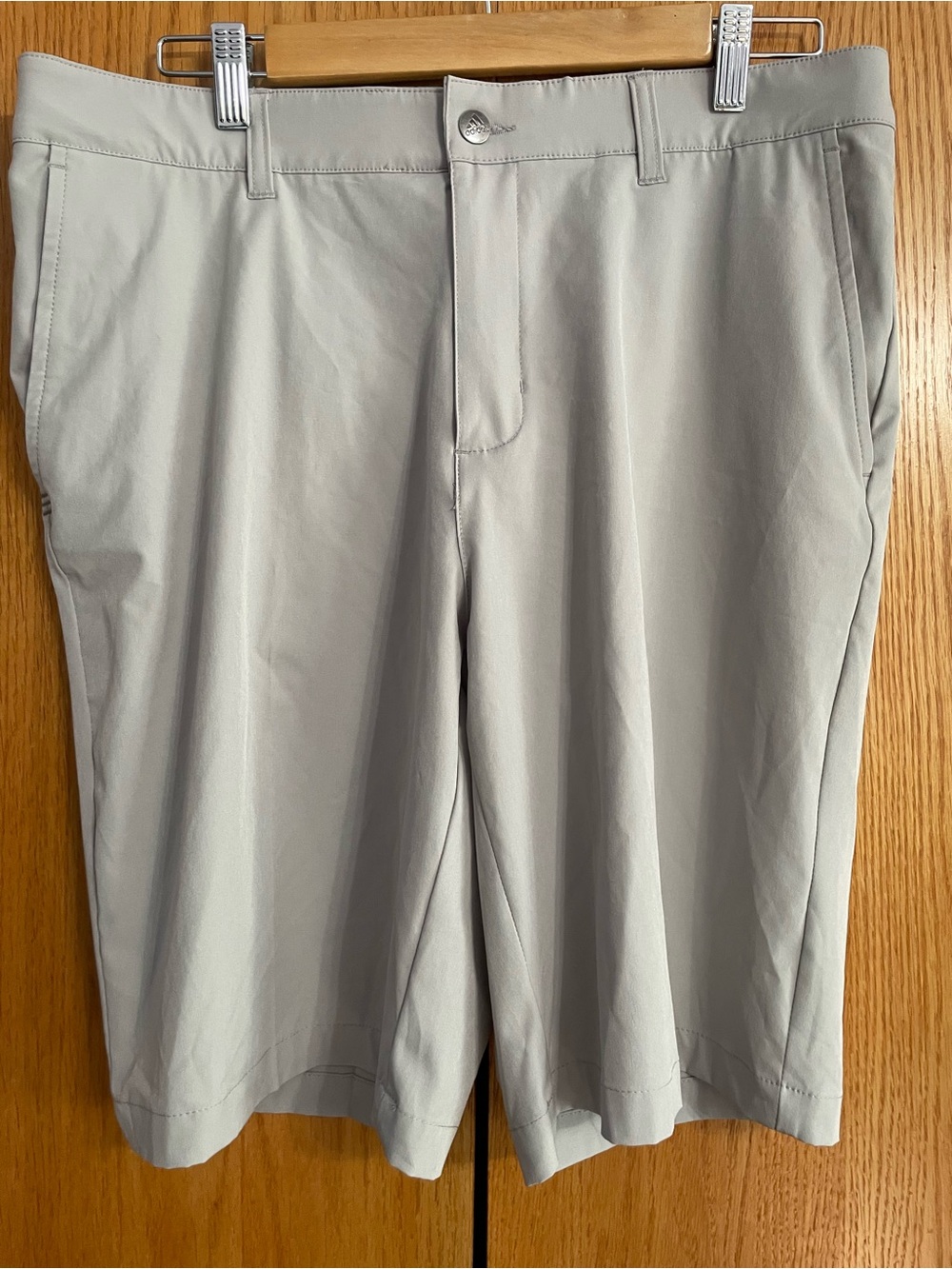 adidas Light Gray Flat Front Golf Shorts